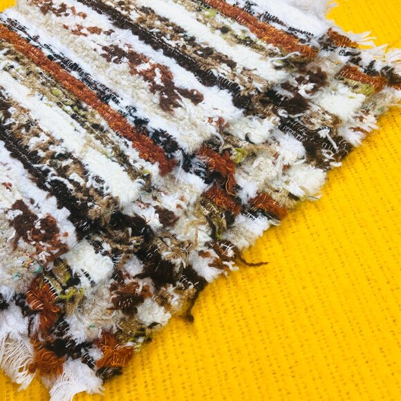 70s Handwoven Striped Thick Placemats Set of 4 Retro Cottagecore Fall Table - Picture 9 of 11